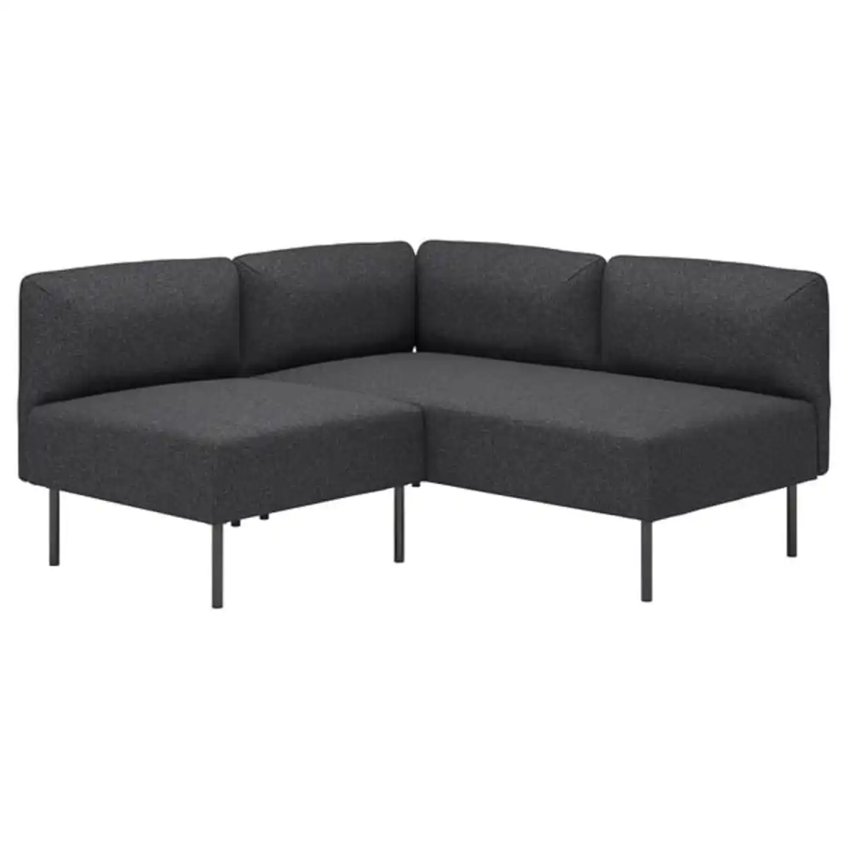 Bild 1 von LILLEHEM Modulecksofa 2-sitzig, Gunnared dunkelgrau/Metall