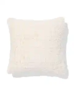 Kissenbezug, 40 x 40 cm, Teddystoff, Weiß