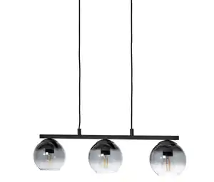 Pendelleuchte mit Schirmen aus Rauchglas