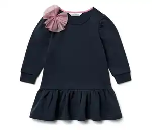 Kinder-Sweat-Kleid mit Schleife