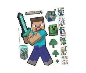 6 MINECRAFT Wandtattoos