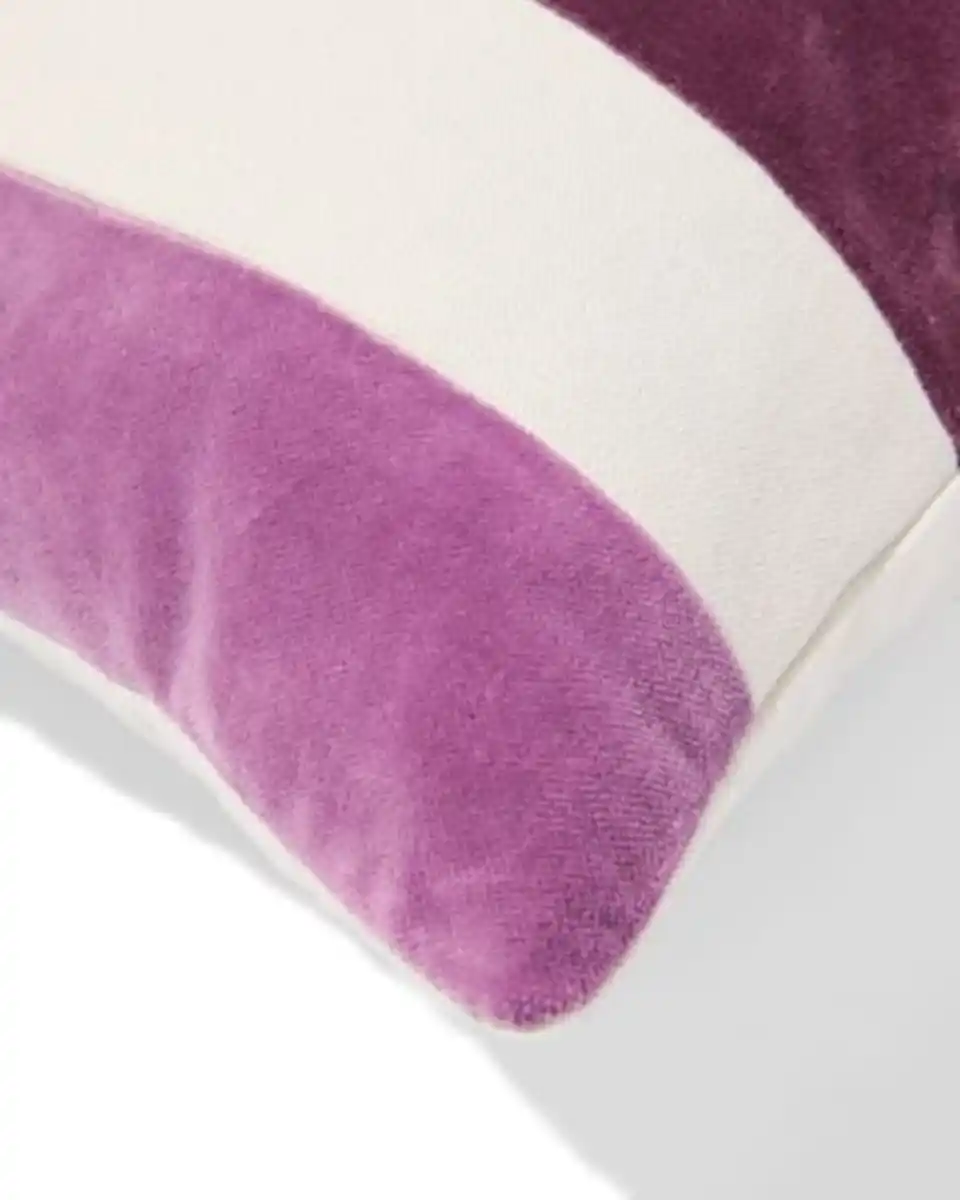 Bild 3 von Kissenbezug 50 x 30 cm, Velours mit Streifen, Rosa