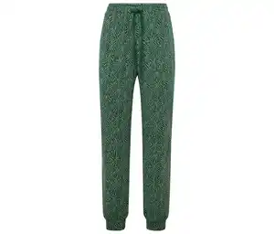Pyjamahose, grün mit Alloverprint