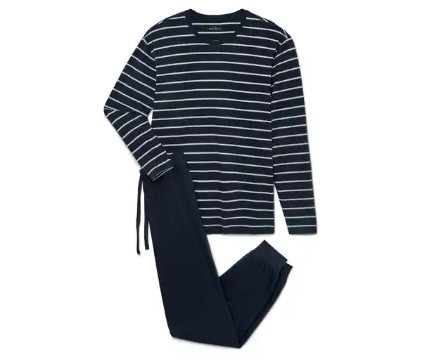 Bild 1 von Pyjama mit Bündchen, dunkelblau gestreift
