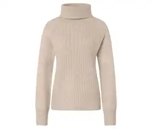 Rollkragenpullover, cremefarben meliert