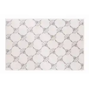 Joop! Badteppich Repetition, Weiß, Textil, Floral, rechteckig, 70x120 cm, Made in Germany, für Fußbodenheizung geeignet, Badtextilien, Badematten