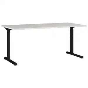 Germania Schreibtisch, Grau, Schwarz, Metall, Holzwerkstoff, rechteckig, C-Form, 80x70x180 cm, höhenverstellbar, Arbeitszimmer, Schreibtische, Bürotische