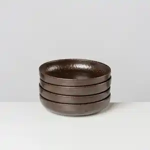 Gipfelstück Suppentellerset Glockenklang, Braun, Keramik, 4-teilig, rund, 5 cm, Grüner Punkt, Made in Europe, Essen & Trinken, Geschirr, Teller, Suppenteller