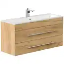 Bild 1 von Mid.you Badezimmer, Eiche, Metall, 2,2 Schubladen, 100 cm, hängend, Badezimmer, Badmöbelsets & Badmöbelserien, Badmöbel-Sets