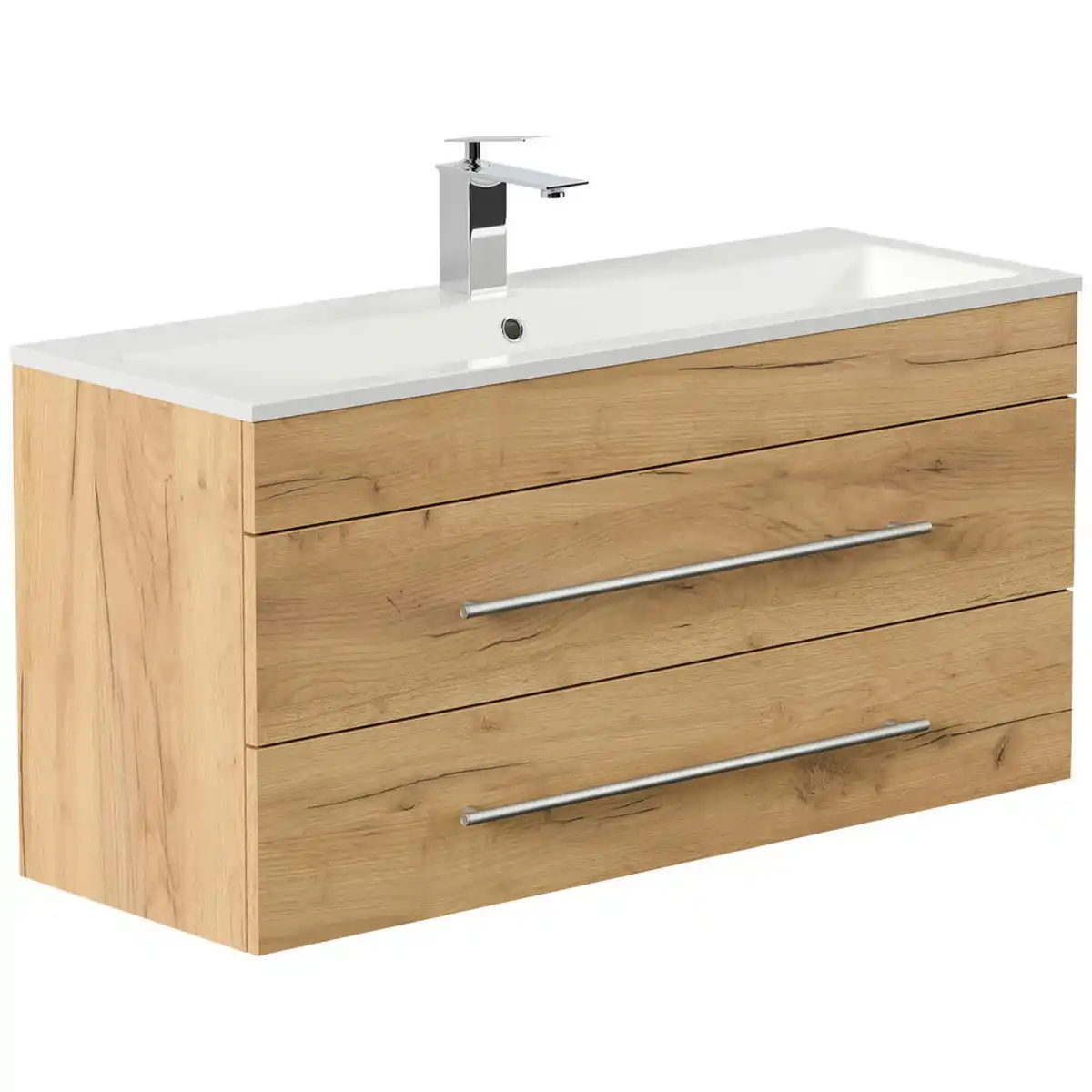 Bild 1 von Mid.you Badezimmer, Eiche, Metall, 2,2 Schubladen, 100 cm, hängend, Badezimmer, Badmöbelsets & Badmöbelserien, Badmöbel-Sets