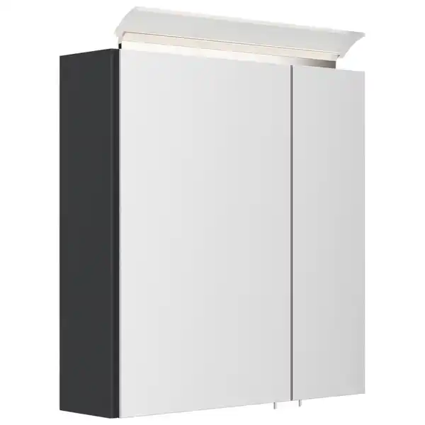 Bild 1 von Mid.you Spiegelschrank, Graphit, Holzwerkstoff, 2 Fächer, 60x62x17 cm, Soft-Close-System, hängend, Badezimmer, Badezimmerspiegel, Spiegelschränke