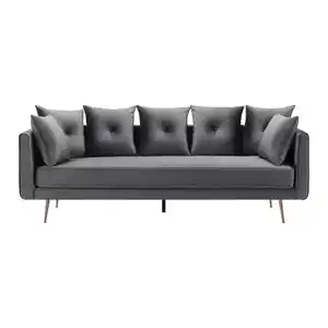 Bigsofa Luis Grau Samt, Grau