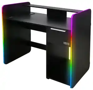Gamingtisch Electra ca. 110x55x95cm Schwarz mit LED, Schwarz