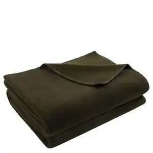 Zoeppritz Fleecedecke zoeppritz since 1828, Grün, Dunkelgrün, Textil, Uni, 160x200 cm, Kettelrand, pflegeleicht, Wohntextilien, Decken, Fleecedecken