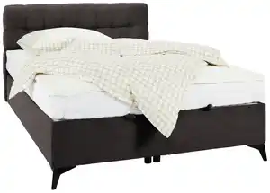 Boxbett in Dunkelgrau ca. 140x200cm, Graubraun