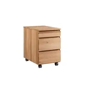 Linea Natura Rollcontainer, Eiche, Holz, Asteiche, massiv, 3 Schubladen, 43x65x60 cm, erweiterbar, Typenauswahl, Beimöbel erhältlich, Arbeitszimmer, Container, Rollcontainer