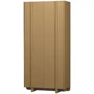 Livetastic Garderobenschrank Basu, Grün, Holz, Kiefer, massiv, 5 Fächer, 1 Schubladen, 101x210x46 cm, griffloses Öffnen, Typenauswahl, Garderobe, Garderobenschränke