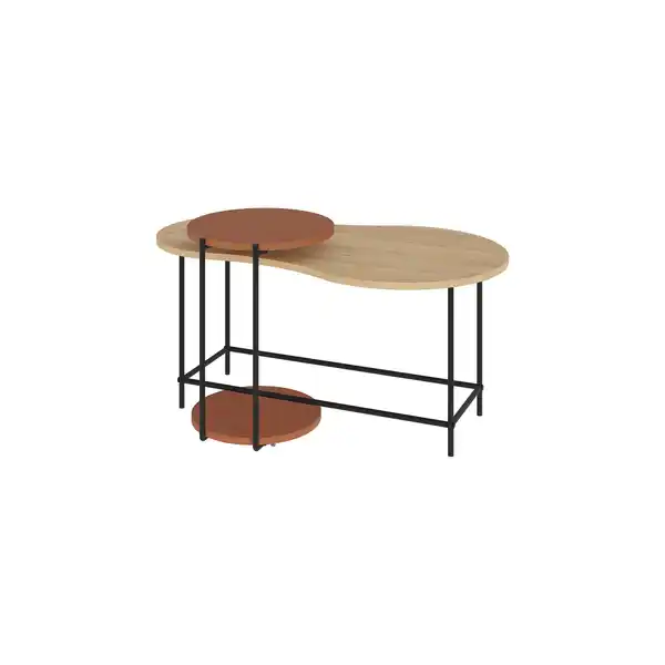 Bild 1 von Couchtisch Cuddle ca. 102x47x58 cm Eiche/Cotta, Eichefarben, Dunkelorange