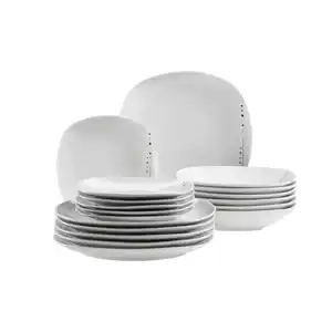 Mäser Tafelservice, Weiß, Keramik, 18-teilig, Punkte, Essen & Trinken, Geschirr, Geschirr-Sets, Tafelservice