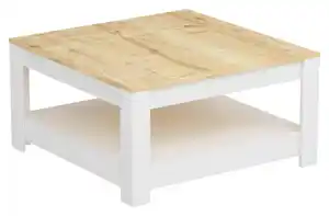 Couchtisch Athena ca. 89x89x45 cm Weiß/Eiche, Eichefarben, Weiß