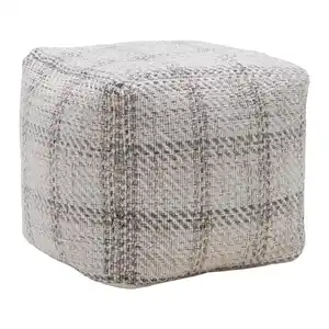Pouf Leon Beige Wolle/Baumwolle, Beige