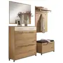 Bild 1 von Garderobe, Weiß, Eiche, Holz, Glas, Textil, 5-teilig, Eiche, Balkeneiche, furniert, teilmassiv, Goldenes M, Made in Germany, DGM-Klimapakt, Garderobe, Garderoben-Sets & Serien