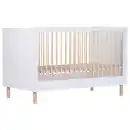 Bild 1 von Childhome Gitterbett Wonder White 2in1, Natur, Weiß, Kunststoff, Holzwerkstoff, 90x75x145 cm, zum Juniorbett umbaubar, höhenverstellbar, Warnhinweise am Produkt, Aufbauanleitung im Karton, Babymöb