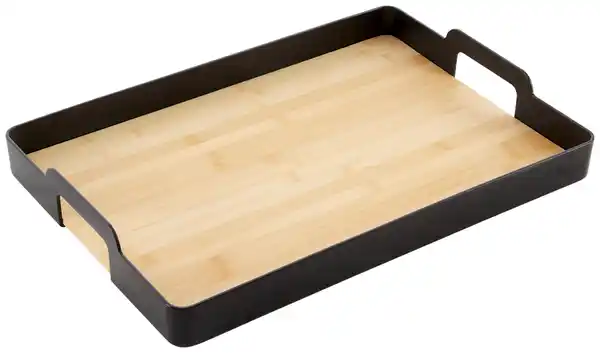 Bild 1 von Serviertablett Betty eckig Schwarz/Natur, Schwarz