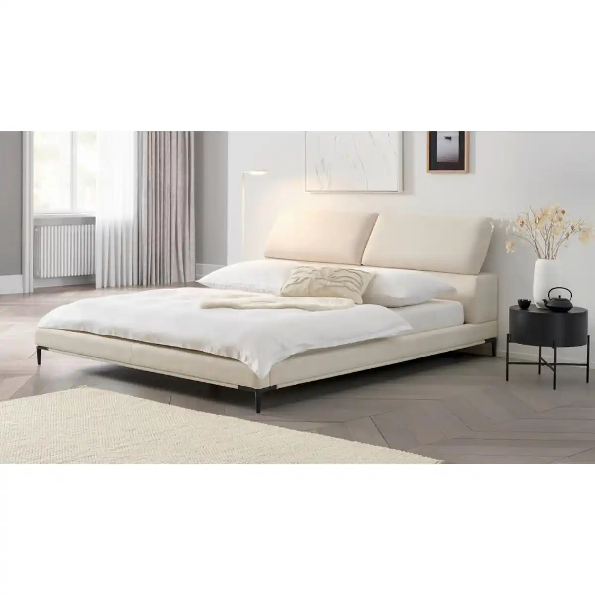 Bild 1 von Livetastic Polsterbett Fiames, Creme, Holz, Metall, Pappel,Kiefer, Pappel, Sperrholz,Sperrholz, 32-Zonen, Höhe ca. - cm, 180x200 cm, nicht verstellbar, Schlafzimmer, Betten, Polsterbetten