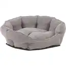 Bild 1 von Hundebett, Grau, Textil, Uni, Füllung: Vlies, rund, 53x20x63 cm, weich gepolstert, waschbar, Tiermöbel
