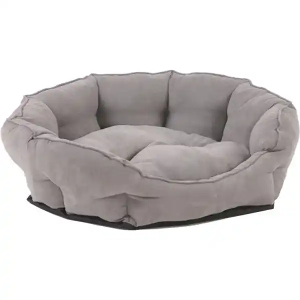 Bild 1 von Hundebett, Grau, Textil, Uni, Füllung: Vlies, rund, 53x20x63 cm, weich gepolstert, waschbar, Tiermöbel