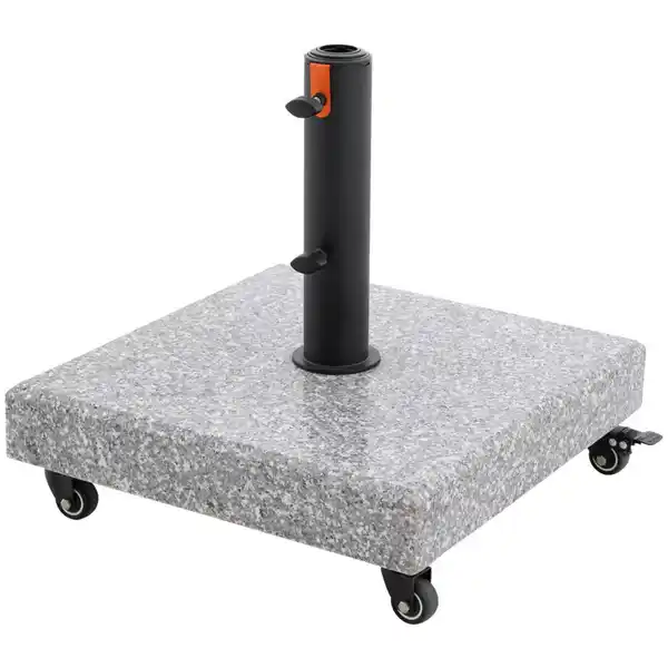 Bild 1 von Doppler Sonnenschirmständer, Grau, Schwarz, Stein, Metall, 47x8.5x47 cm, Rollen, rostfrei, Einsätze für unterschiedliche Rohrstärken, Sonnen- & Sichtschutz, Sonnenschirmständer