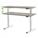 Bild 1 von Mid.you Schreibtisch, Weiß, Sonoma Eiche, Metall, Holzwerkstoff, rechteckig, U-Form, 80x69-119x160 cm, höhenverstellbar, Memoryschalter, USB-Anschlüsse, Arbeitszimmer, Schreibtische, Bürotische