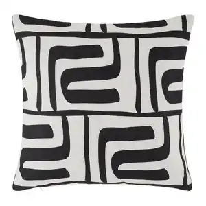 Zierkissen Ottawa Schwarz/Beige ca. 40x40cm, Schwarz, Beige