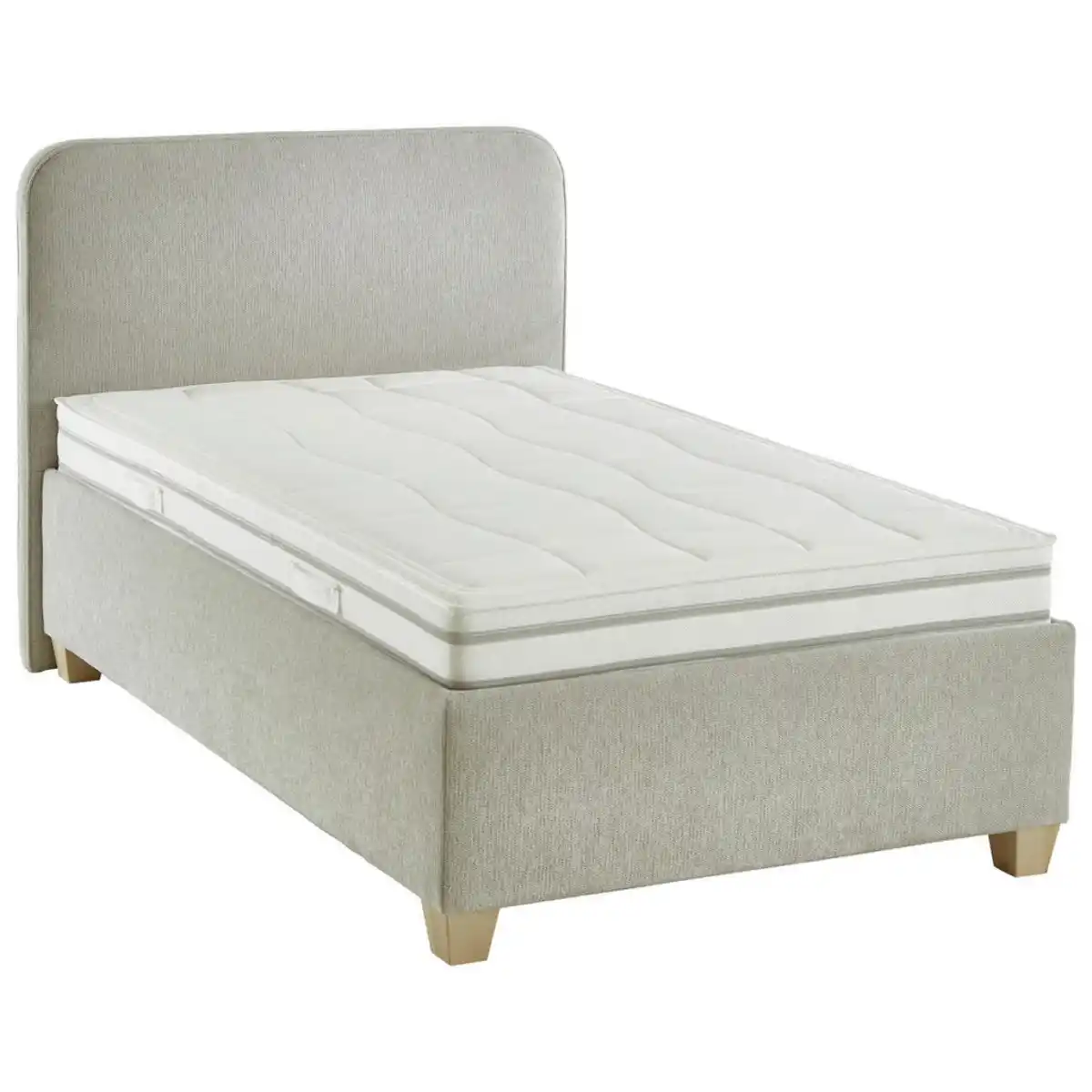 Bild 1 von Beldomo - Sleep Polsterbett, Grau, Ecru, Textil, Buche, H4, Höhe ca. 26 cm, 120x200 cm, Goldenes M, Made in EU, Härtegradauswahl, Bezug abnehmbar/waschbar, optimale Belüftung, Tragegriffe, atmungs