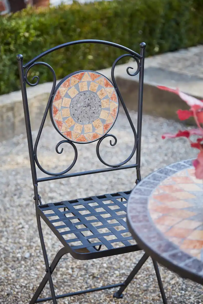 Bild 1 von Gartenstuhl Schwarz Mosaik klappbar, Multicolor, Schwarz