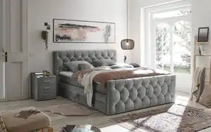 Boxspringbett Cashfield 8 ca. 180x200 cm Grau, Grau