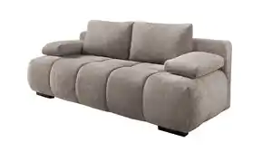Schlafsofa grau-beige mit Bettkasten 213 cm - RENO