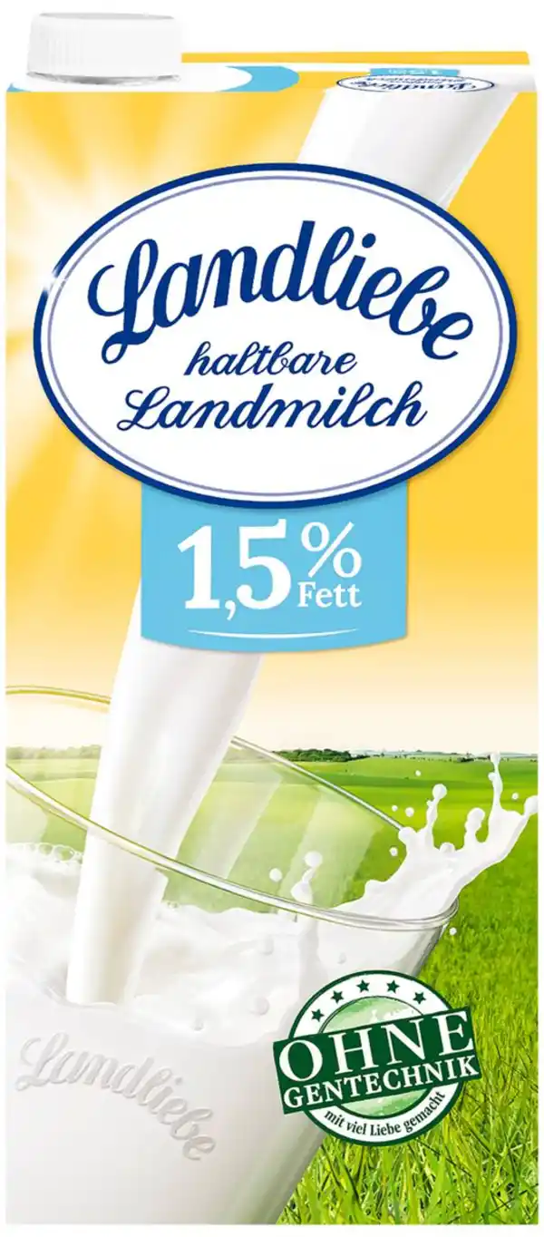 Bild 1 von LANDLIEBE Haltbare Landmilch, fettarm, 1,5 % Fett, 1-l-Packg.