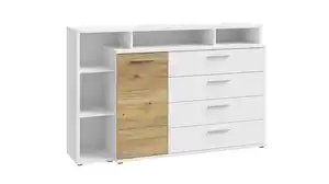 Kommode weiß Artisan Eiche 153 x 42 cm - MAYACUS