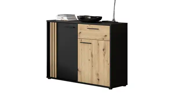 Bild 1 von Kommode mit 1 Schublade Artisan Eiche - schwarz 115 cm - CARDIGAN