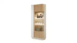 Vitrine mit Glastür beige - Eiche - Breite 62 cm - MOSANO