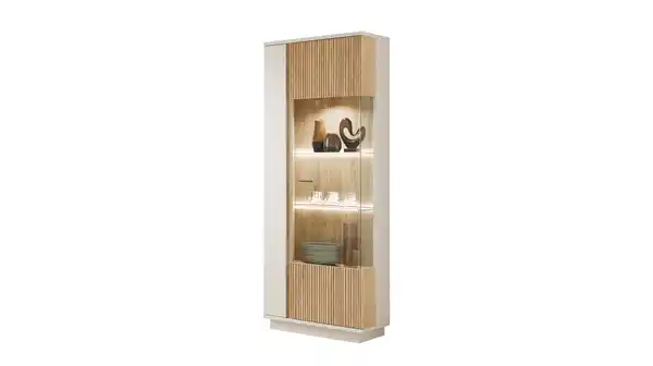 Bild 1 von Vitrine mit Glastür beige - Eiche - Breite 62 cm - MOSANO