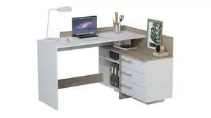 Eck-Schreibtisch Sonoma Eiche weiß 129 x 106 cm - THALES