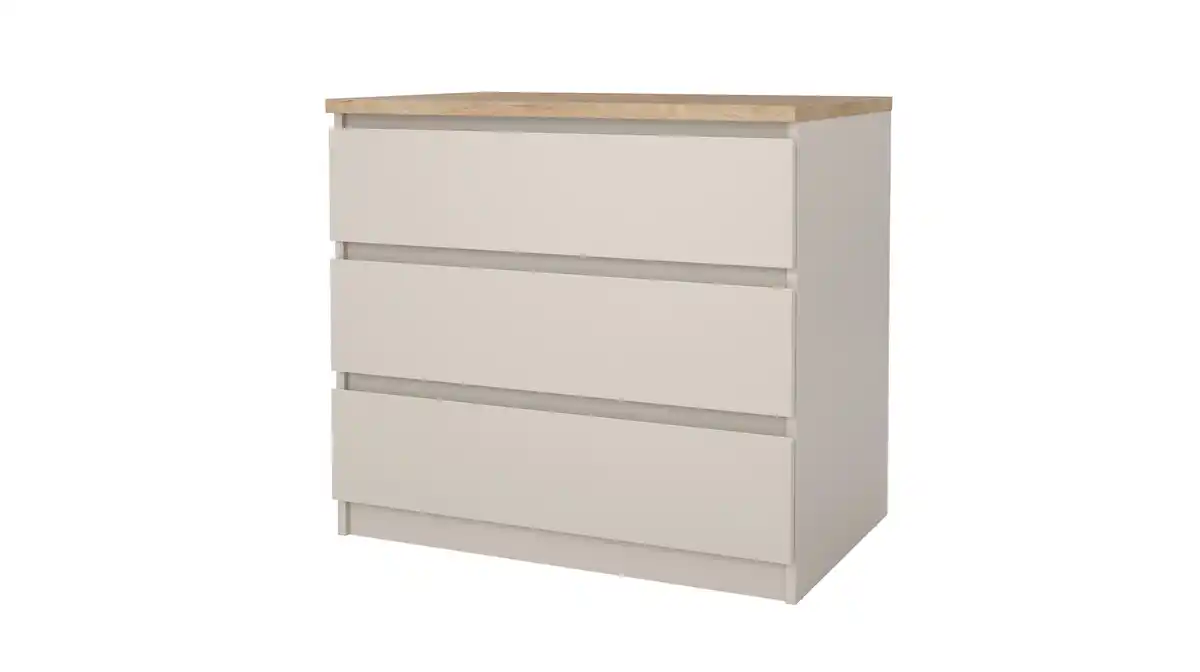 Bild 1 von Kommode mit 3 Schubladen beige - Jackson Hickory 77 cm - NAIA