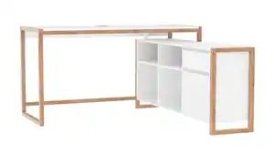 Eck-Schreibtisch Artisan Eiche weiß 139 x 139 cm - DENVER