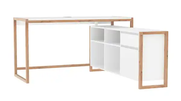 Bild 1 von Eck-Schreibtisch Artisan Eiche weiß 139 x 139 cm - DENVER