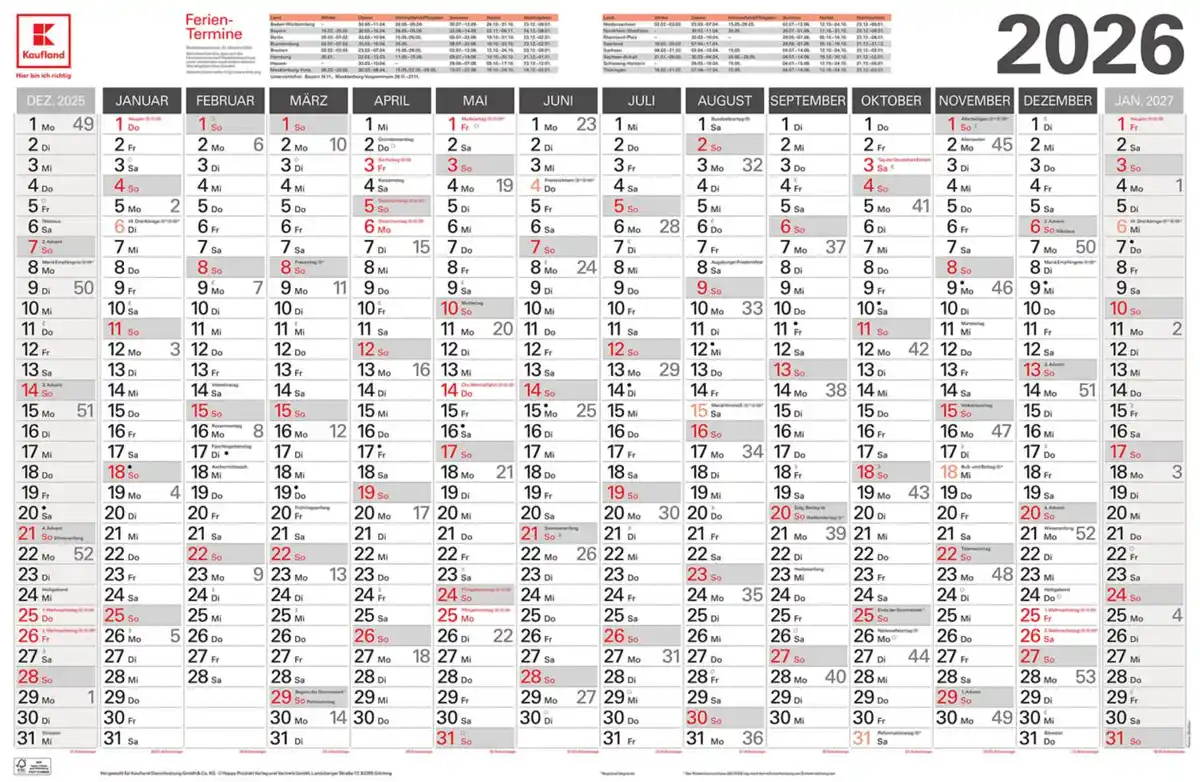 Bild 1 von PELIKAN Wandplaner 2026