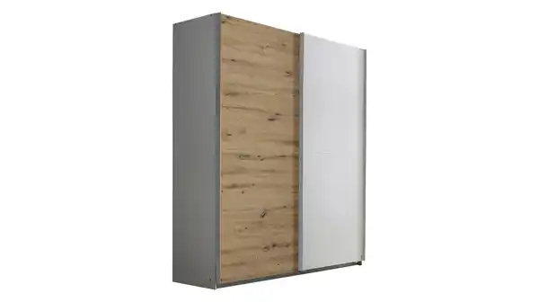 Bild 1 von Schwebetürenschrank Eiche weiß - 175 cm - rauch - SATURN