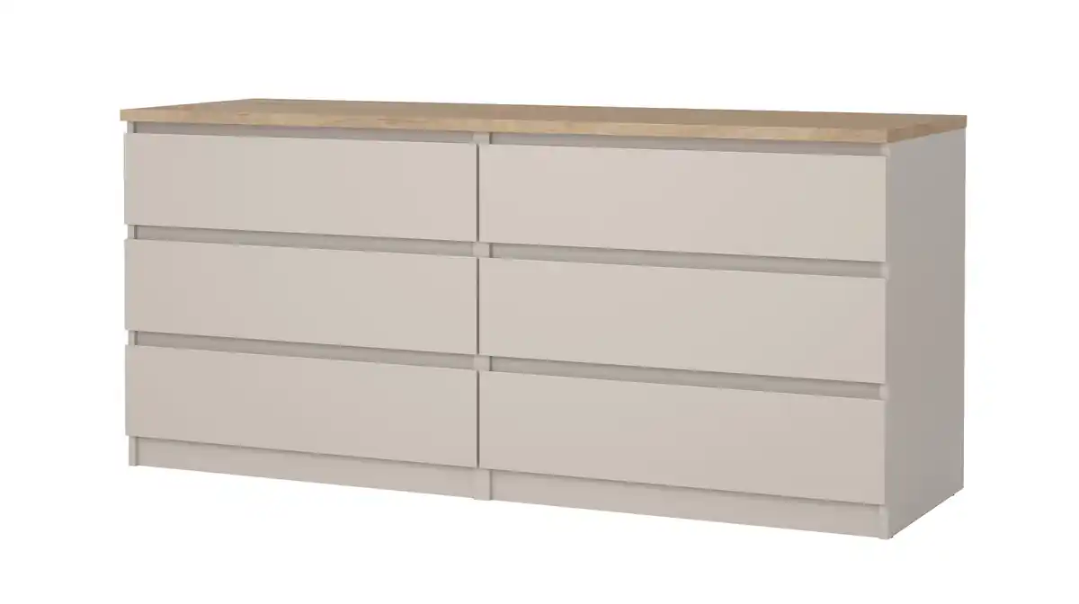 Bild 1 von Kommode mit 6 Schubladen beige - Jackson Hickory 154 cm - NAIA